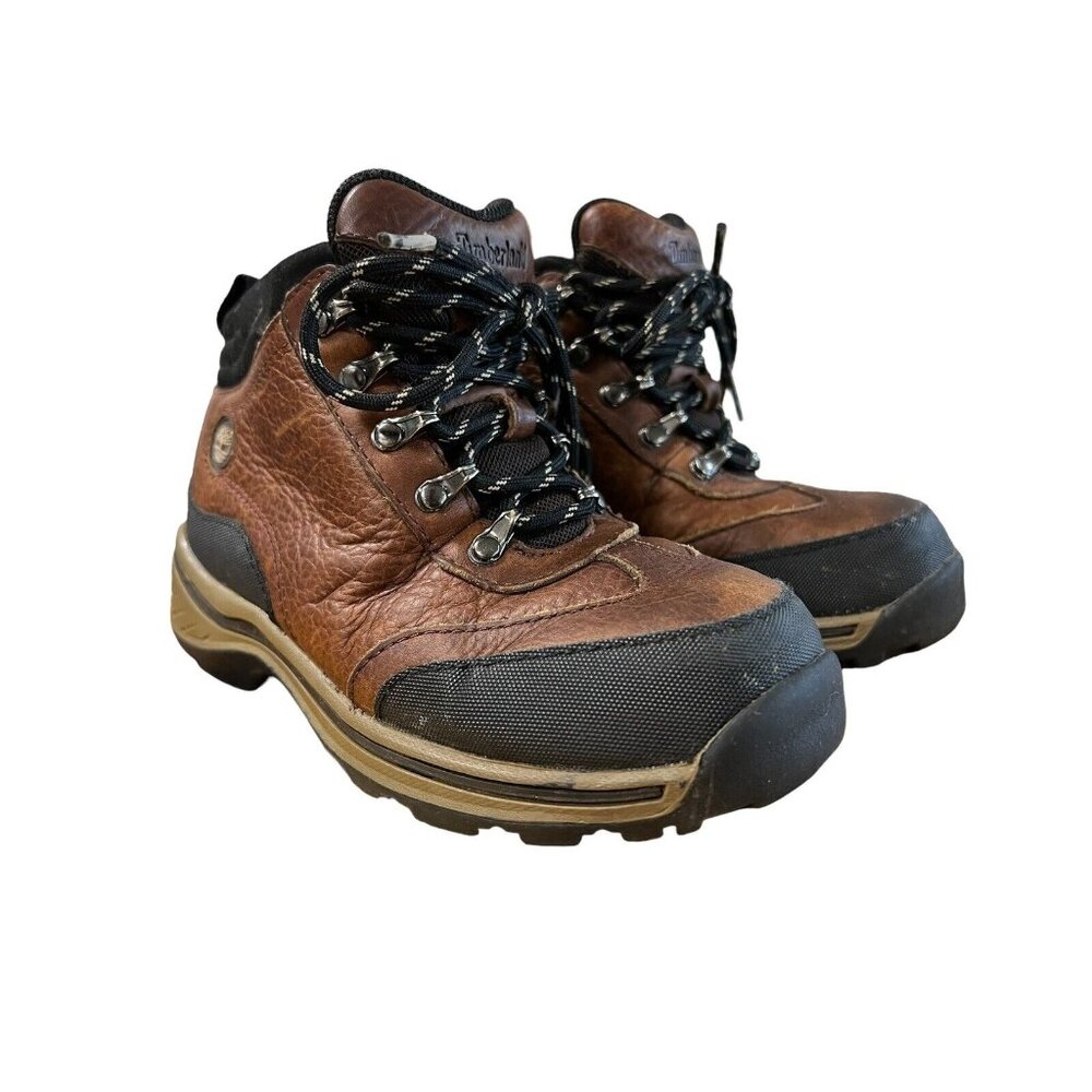 Timberland Euro Hiker Hiking Boots Boys Big Kid Size 12 1/2 Ankle Brown Leather